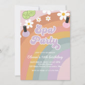 Spa Party retro regenboog verjaardag Kaart (Voorkant)