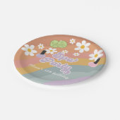 Spa Party Retro Regenboog Verjaardag Papieren Bordje (Gekanteld)