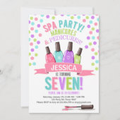 Spa Party Roze Paarse verjaardagsuitnodiging Kaart (Voorkant)