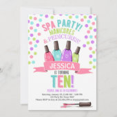 Spa Party roze Paarse verjaardagsuitnodiging Kaart (Voorkant)