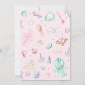 Spa Party Verjaardag Roze Kaart (Achterkant)