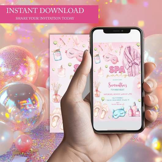 Spa Party Verjaardag, Sleepover, Slumber Party Kaart