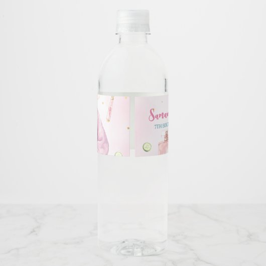 Spa Party Verjaardag, Sleepover, Slumber Party Waterfles Etiket (Achterkant)