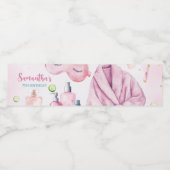 Spa Party Verjaardag, Sleepover, Slumber Party Waterfles Etiket (Enkel label)
