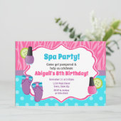 Spa Party Verjaardag Uitnodiging Pamper Party (Staand voorkant)