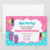 Spa Party Verjaardag Uitnodiging Pamper Party (Voorkant / Achterkant)