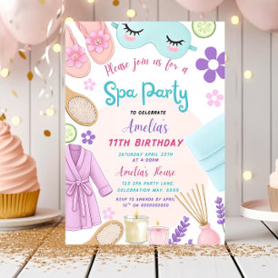 Spa Party Verjaardag Uitnodiging, Spa Girl Uitnodi Kaart