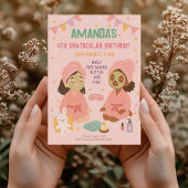 Spa Party voor meisjes Roze verjaardag Kaart