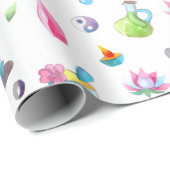 Spa Patroon Waterverf Cadeaupapier (Rol Hoek)