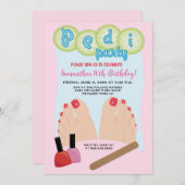 Spa Pedicure Birthday Party Invitation Kaart (Voorkant / Achterkant)