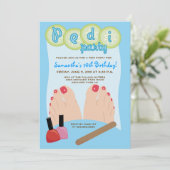 SPA PEDICURE Pedi Party Invitation 5x7 Kaart (Staand voorkant)