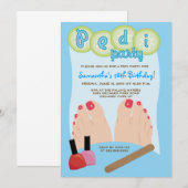 SPA PEDICURE Pedi Party Invitation 5x7 Kaart (Voorkant / Achterkant)