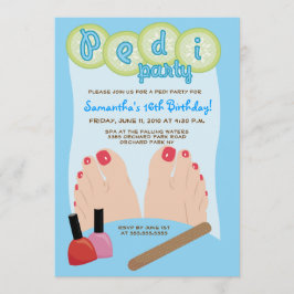 SPA PEDICURE Pedi Party Invitation 5x7 Kaart