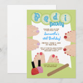 SPA PEDICURE Pedi Party Invitation 5x7 Kaart (Voorkant / Achterkant)