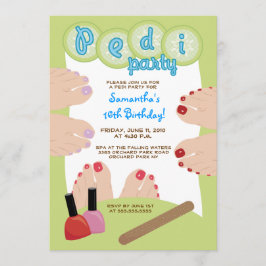 SPA PEDICURE Pedi Party Invitation 5x7 Kaart