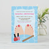 SPA PEDICURE Pedi Party Invitation 5x7 Kaart (Staand voorkant)