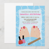 SPA PEDICURE Pedi Party Invitation 5x7 Kaart (Voorkant / Achterkant)