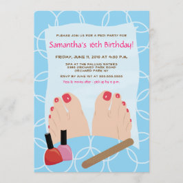 SPA PEDICURE Pedi Party Invitation 5x7 Kaart