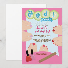 SPA PEDICURE Pedi Party Invitation 5x7 Kaart