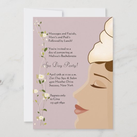 Spa Pleasure 2 Bachelorette Party Invitation Kaart (Voorkant)