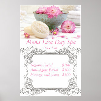 Spa price List Poster
