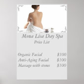 Spa prijslijst poster (Voorkant)