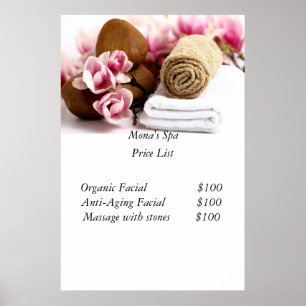 Spa prijslijst poster
