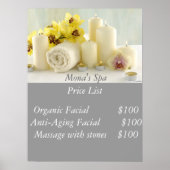 Spa-prijslijst Poster (Voorkant)