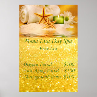 Spa-prijslijst Poster