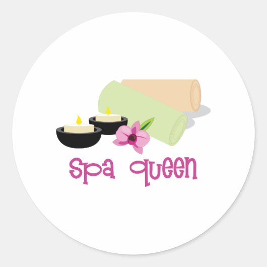 Spa Queen Ronde Sticker (Voorkant)