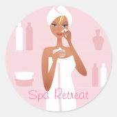 Spa Retraite Ronde Sticker (Voorkant)