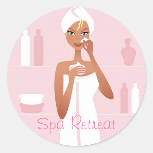 Spa Retraite Ronde Sticker (Voorkant)