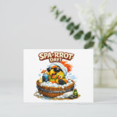 Spa-rrrot Day Funny Parrot Spa Relax Design Briefkaart (Staand voorkant)