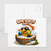 Spa-rrrot Day Funny Parrot Spa Relax Design Briefkaart (Voorkant / Achterkant)