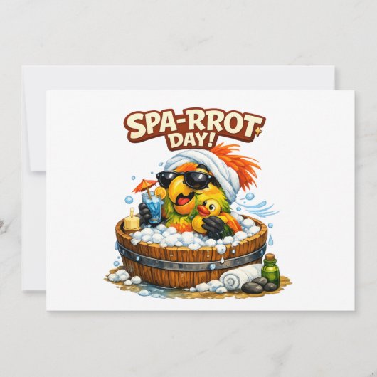 Spa-rrrot Day Funny Parrot Spa Relax Design Kaart (Voorkant)