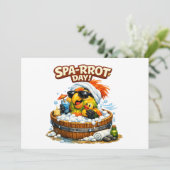Spa-rrrot Day Funny Parrot Spa Relax Design Kaart (Staand voorkant)