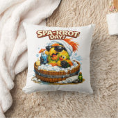 Spa-rrrot Day Funny Parrot Spa Relax Design Kussen (Deken)
