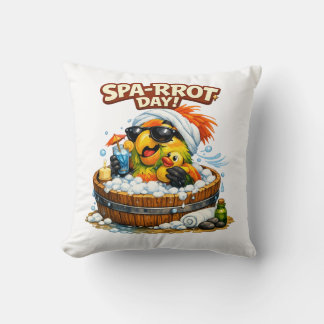 Spa-rrrot Day Funny Parrot Spa Relax Design Kussen