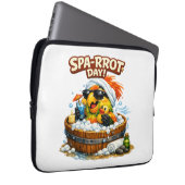 Spa-rrrot Day Funny Parrot Spa Relax Design Laptop Sleeve (Voorkant Rechts)