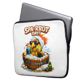 Spa-rrrot Day Funny Parrot Spa Relax Design Laptop Sleeve (Voorkant Links)