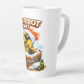 Spa-rrrot Day Funny Parrot Spa Relax Design Latte Mok (Rechterhoek)