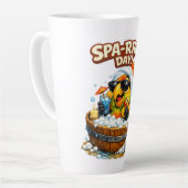Spa-rrrot Day Funny Parrot Spa Relax Design Latte Mok (Linkerhoek)