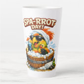 Spa-rrrot Day Funny Parrot Spa Relax Design Latte Mok (Voorkant)