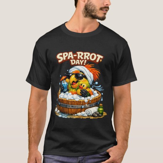 Spa-rrrot Day Funny Parrot Spa Relax Design T-shirt (Voorkant)