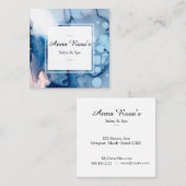 *~* Spa & Salon Abstract artistiek blauw beeld Vierkante Visitekaartje (Voorkant / Achterkant)