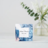 *~* Spa & Salon Abstract artistiek blauw beeld Vierkante Visitekaartje (Staand voorkant)