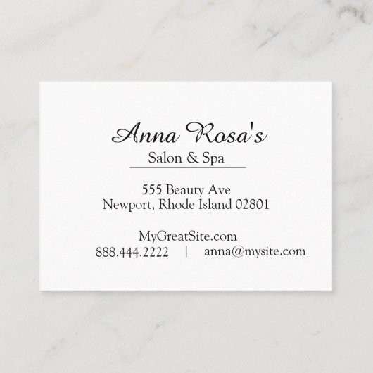 *~* Spa & Salon Abstract Blauw Kunstbeeld Visitekaartje (Achterkant)