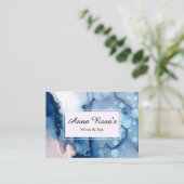 *~* Spa & Salon Abstract Blauw Kunstbeeld Visitekaartje (Staand voorkant)