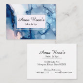 *~* Spa & Salon Abstract Blauw Kunstbeeld Visitekaartje (Voorkant / Achterkant)