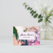 *~* Spa & Salon Abstract Fuschia Artistieke Chic Visitekaartje (Staand voorkant)